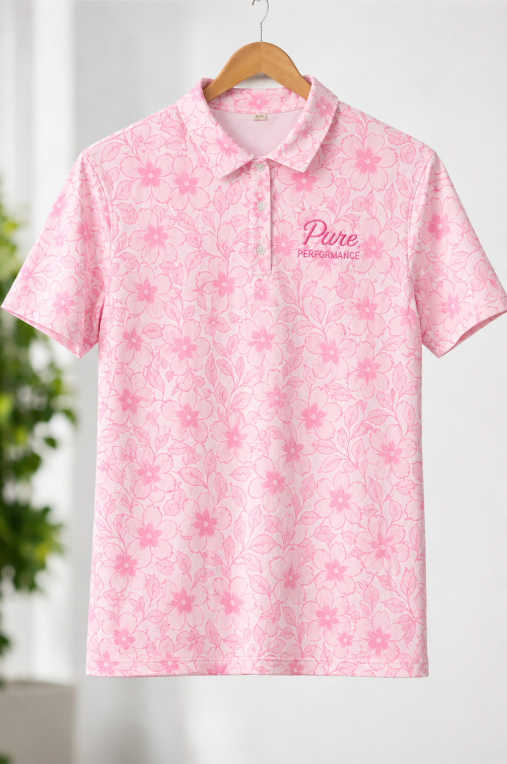 Pink Floral Polo
