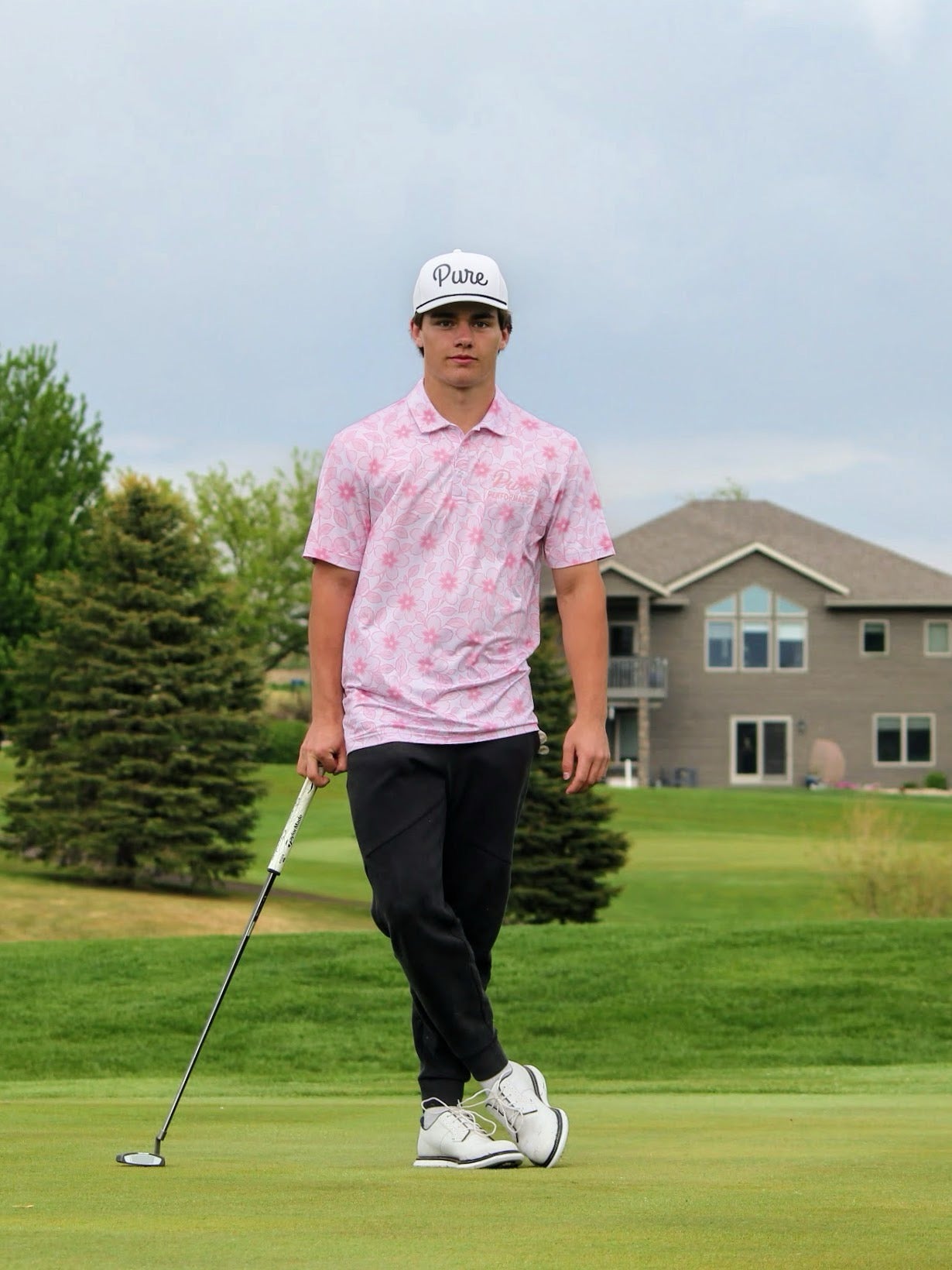 Pink Floral Polo