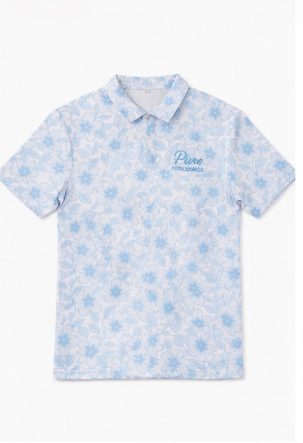 Blue Floral Polo