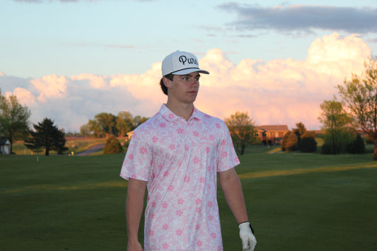 Pink Floral Polo